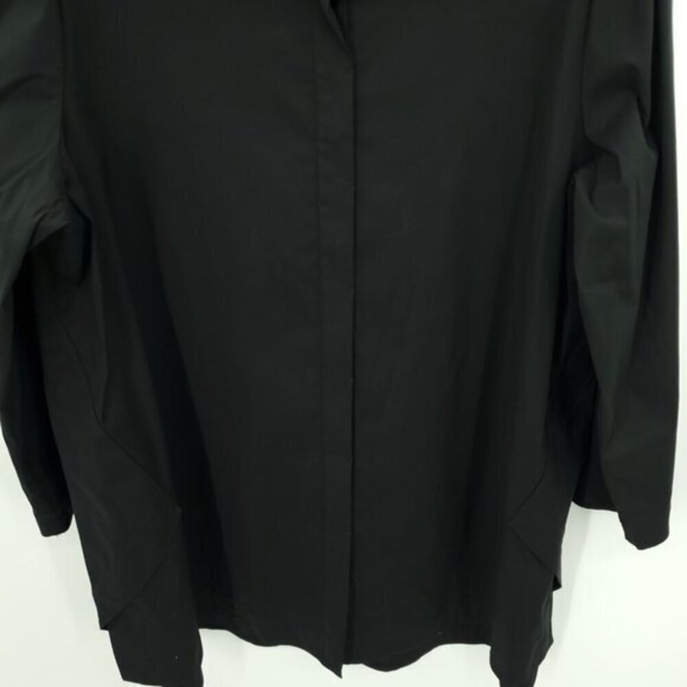 Lafayette 148 New York Plus Marla Cotton-Blend Covered Button Collared Top XXL - Picture 8 of 16